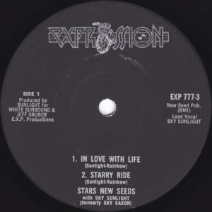 The label of the 1977 EP, with different songwriting credits.