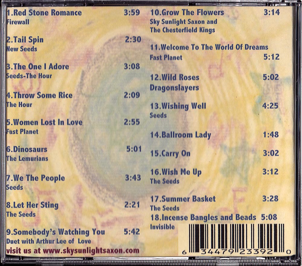 Back of the CD jewel case.